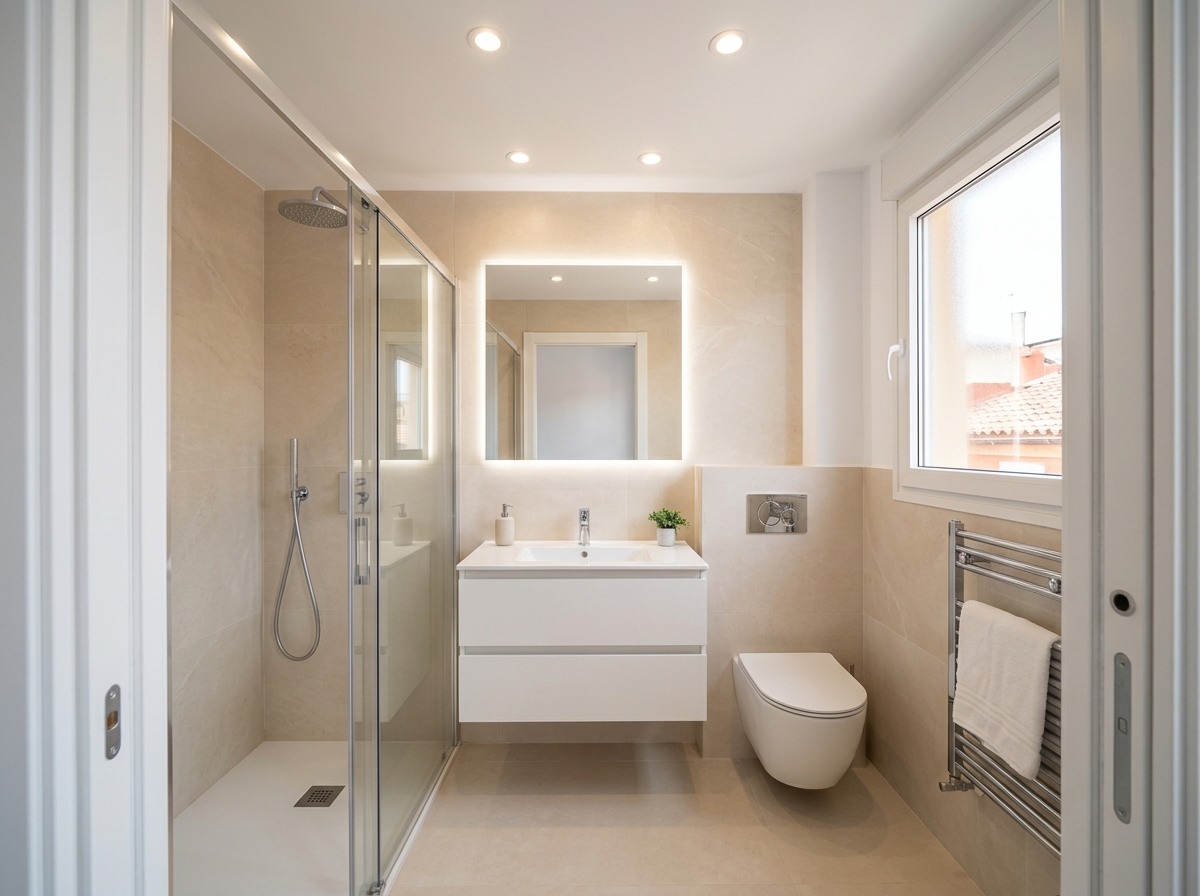 Baño reformado con ducha moderna